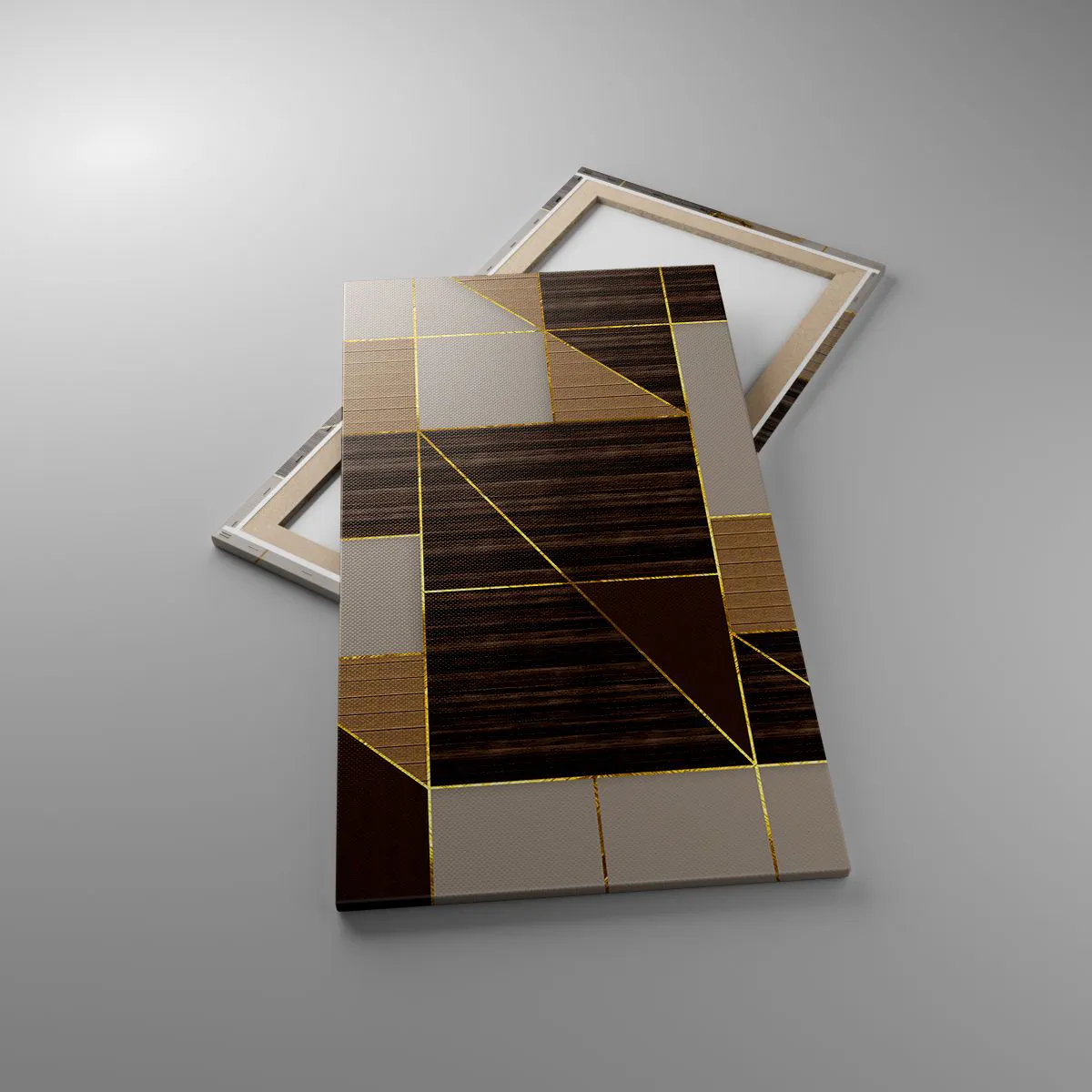 Obraz na płótnie - Mozaika brązów i złota - 55x100 cm