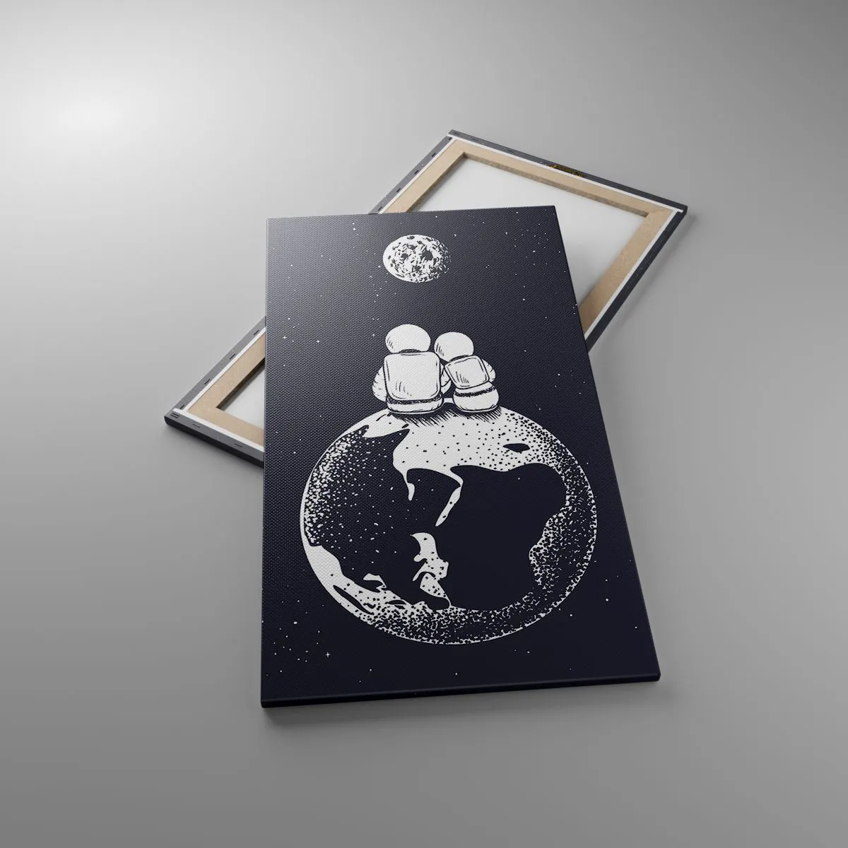 Lærredstryk - Billede på lærred - En kosmisk kærlighedshistorie - 55x100 cm