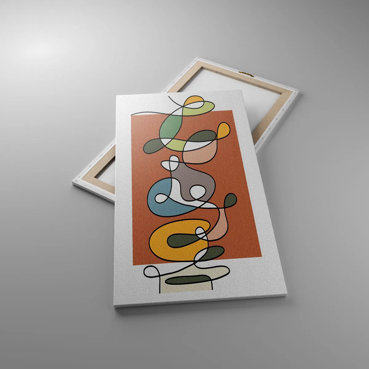 Canvastavla - Bild på duk - Abstraktion: en färgglad dans - 55x100 cm