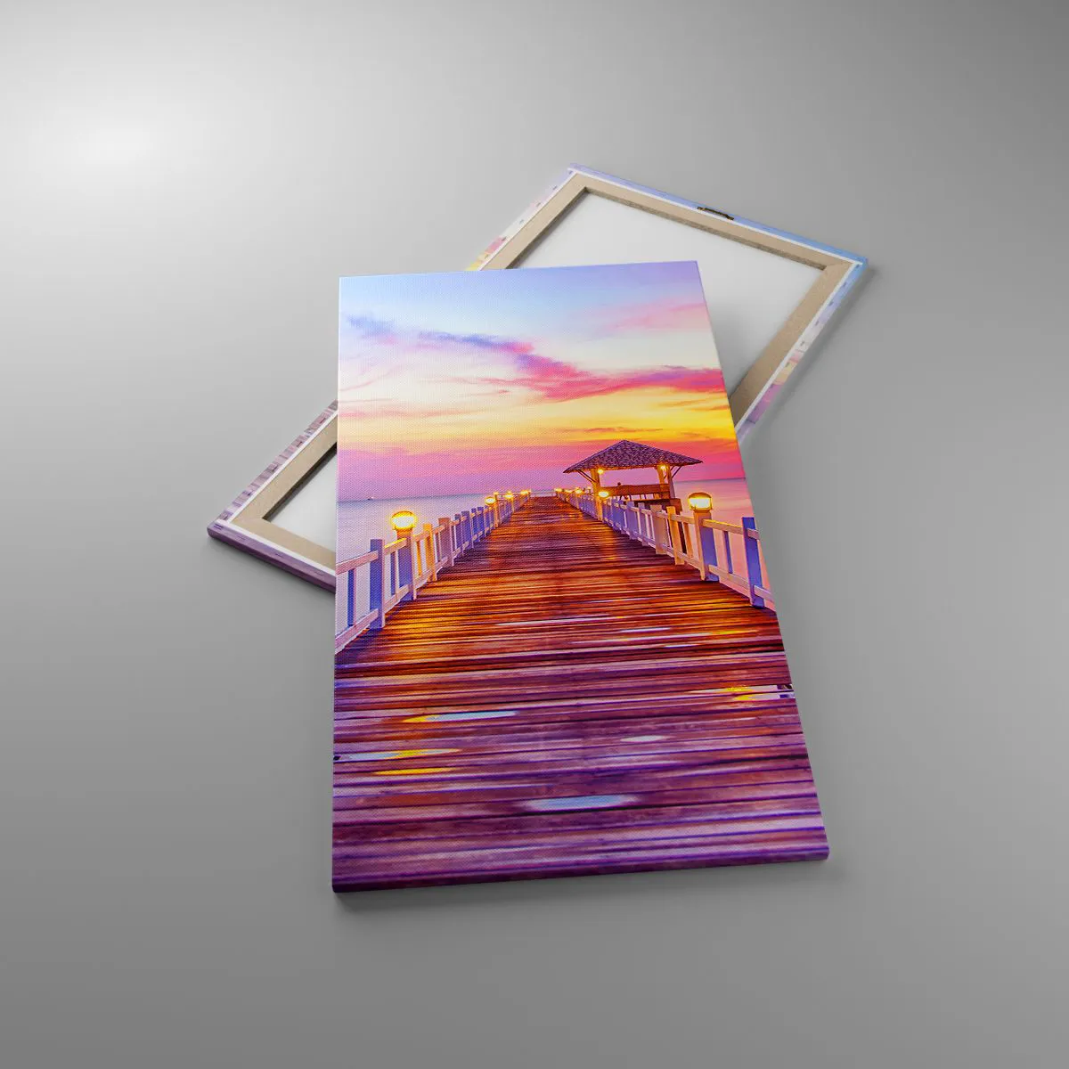 Canvas picture - Lilac and Gold Silence of an Evening - 65x120 cm