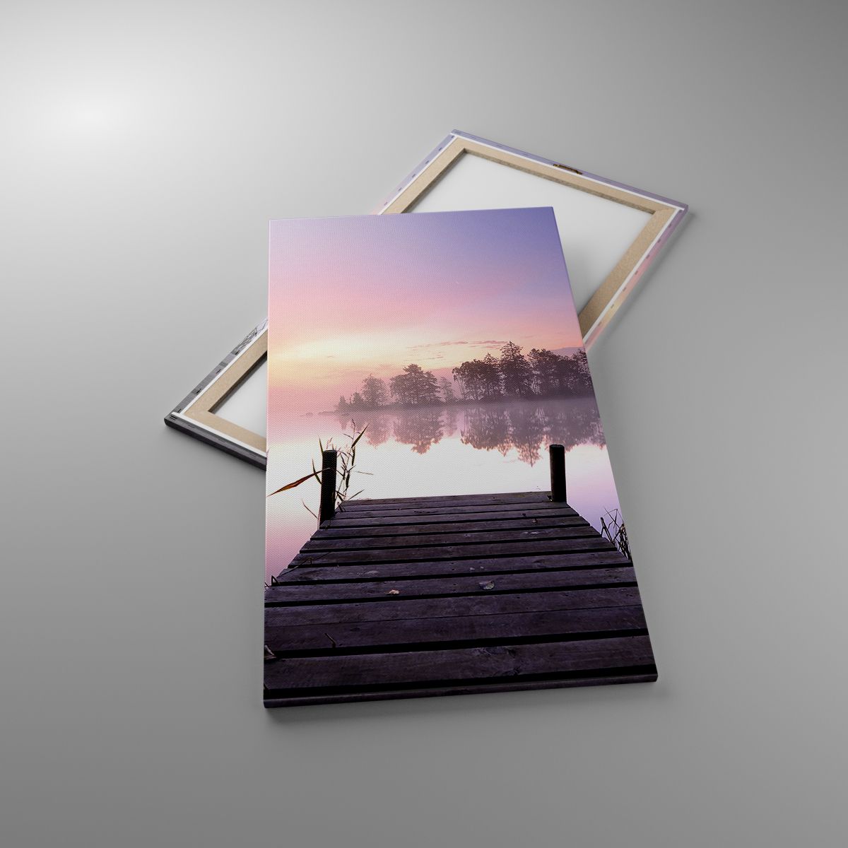 Leinwandbild Landschaft, Leinwandbild Sonnenaufgang, Leinwandbild See, Leinwandbild Holzbrücke, Leinwandbild Natur