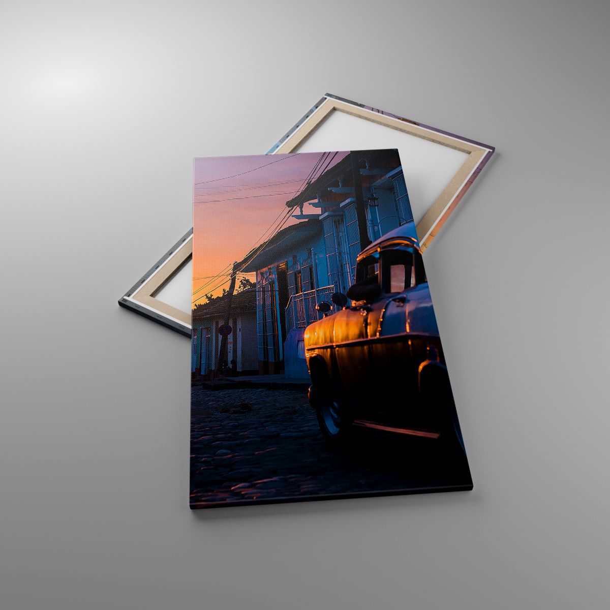 Leinwandbild Retro-Auto, Leinwandbild Die Architektur, Leinwandbild Kuba, Leinwandbild Reisen, Leinwandbild Der Sonnenuntergang