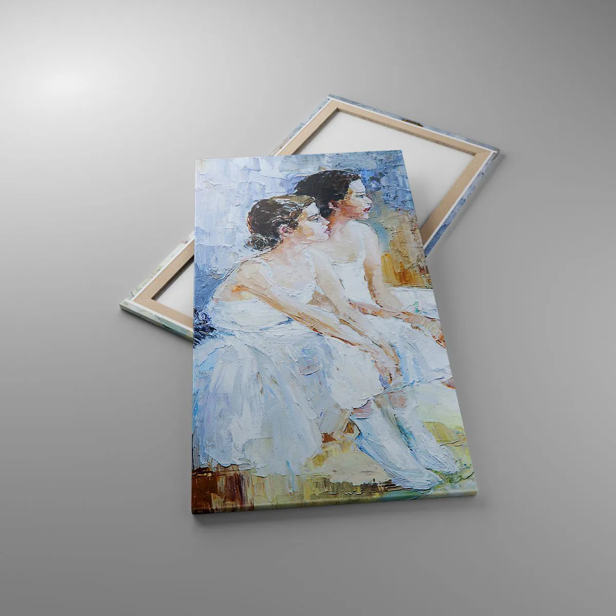 Lærredstryk - Billede på lærred - Hvile for unge svaner - 65x120 cm