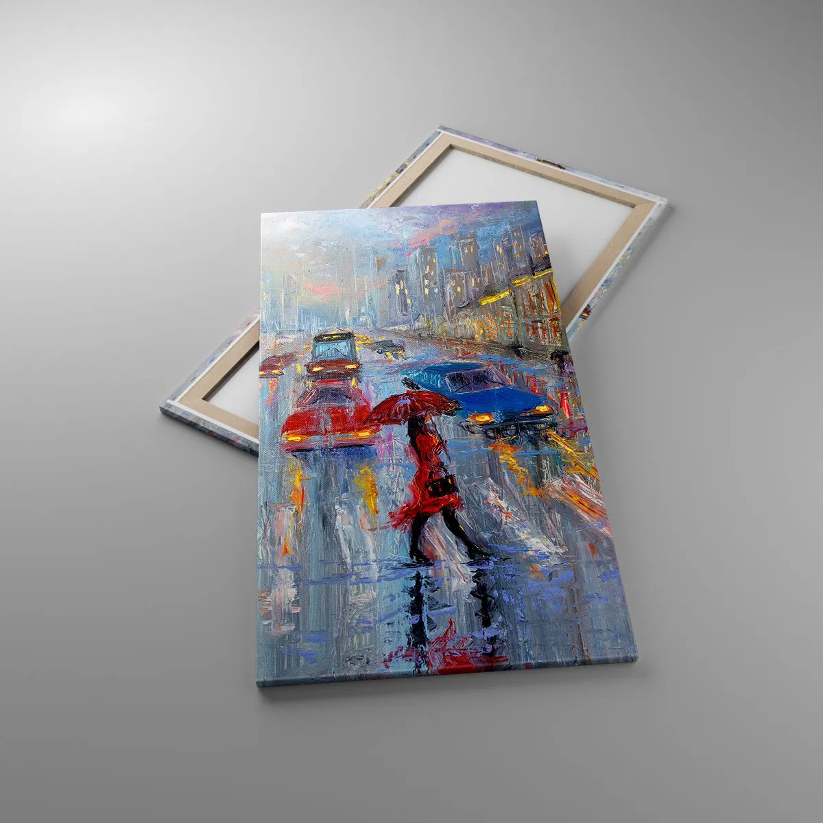 Quadro su tela - Stampe su Tela - Pomeriggio di pioggia in città - 65x120 cm