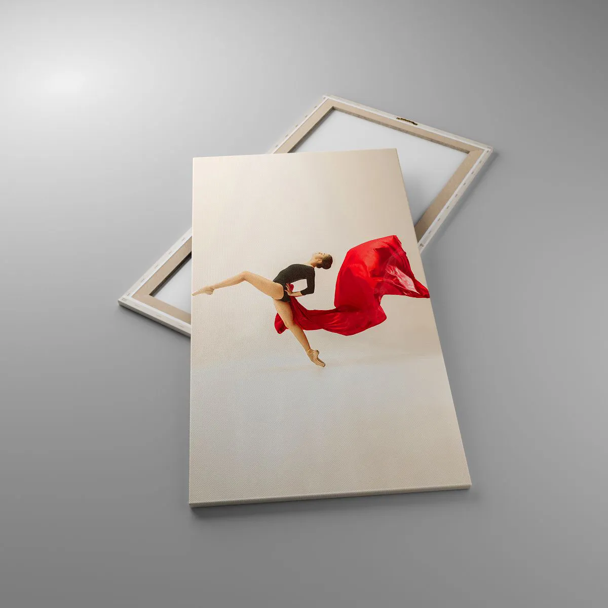 Lærredstryk - Billede på lærred - Rød og sort - 65x120 cm