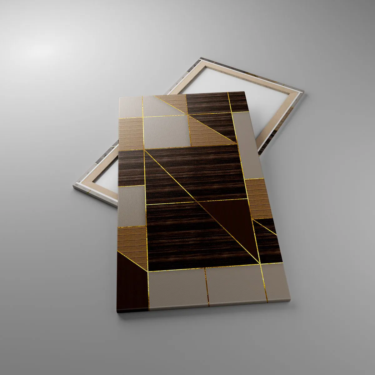 Obraz na płótnie - Mozaika brązów i złota - 65x120 cm