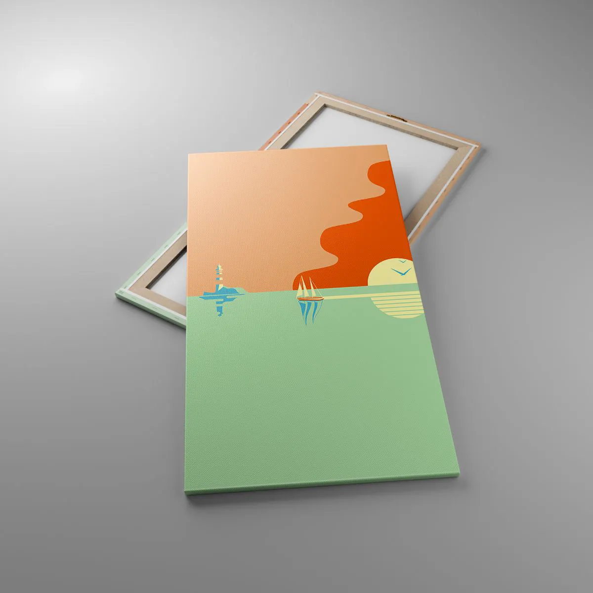 Lærredstryk - Billede på lærred - Det perfekte havlandskab - 65x120 cm