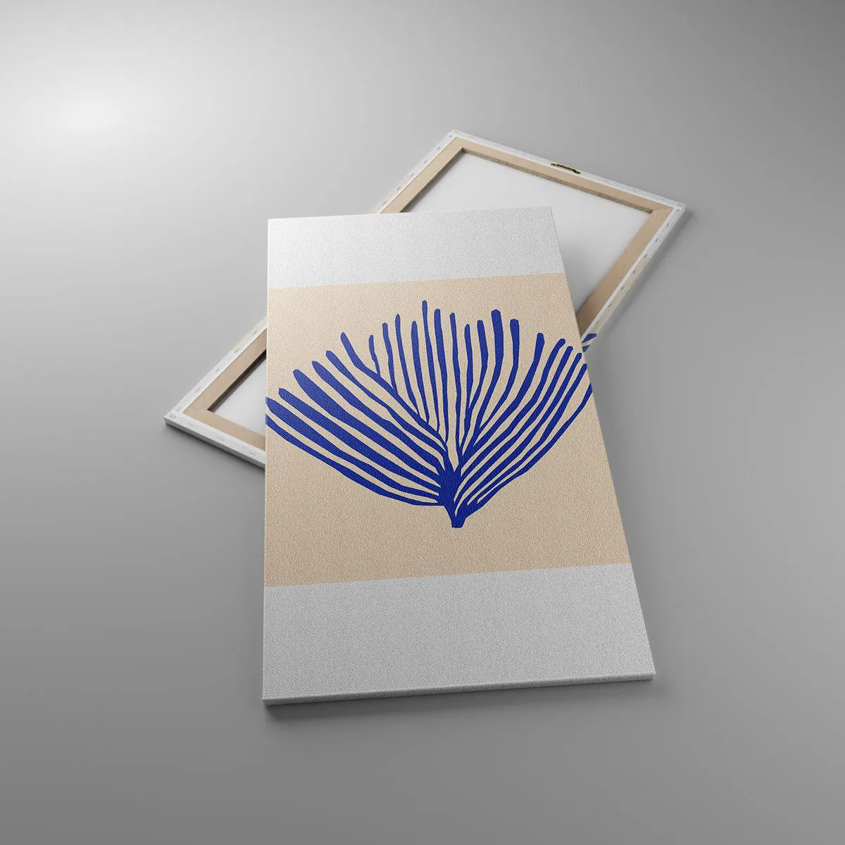 Impression sur toile - Image sur toile - Éventail bleu - 65x120 cm