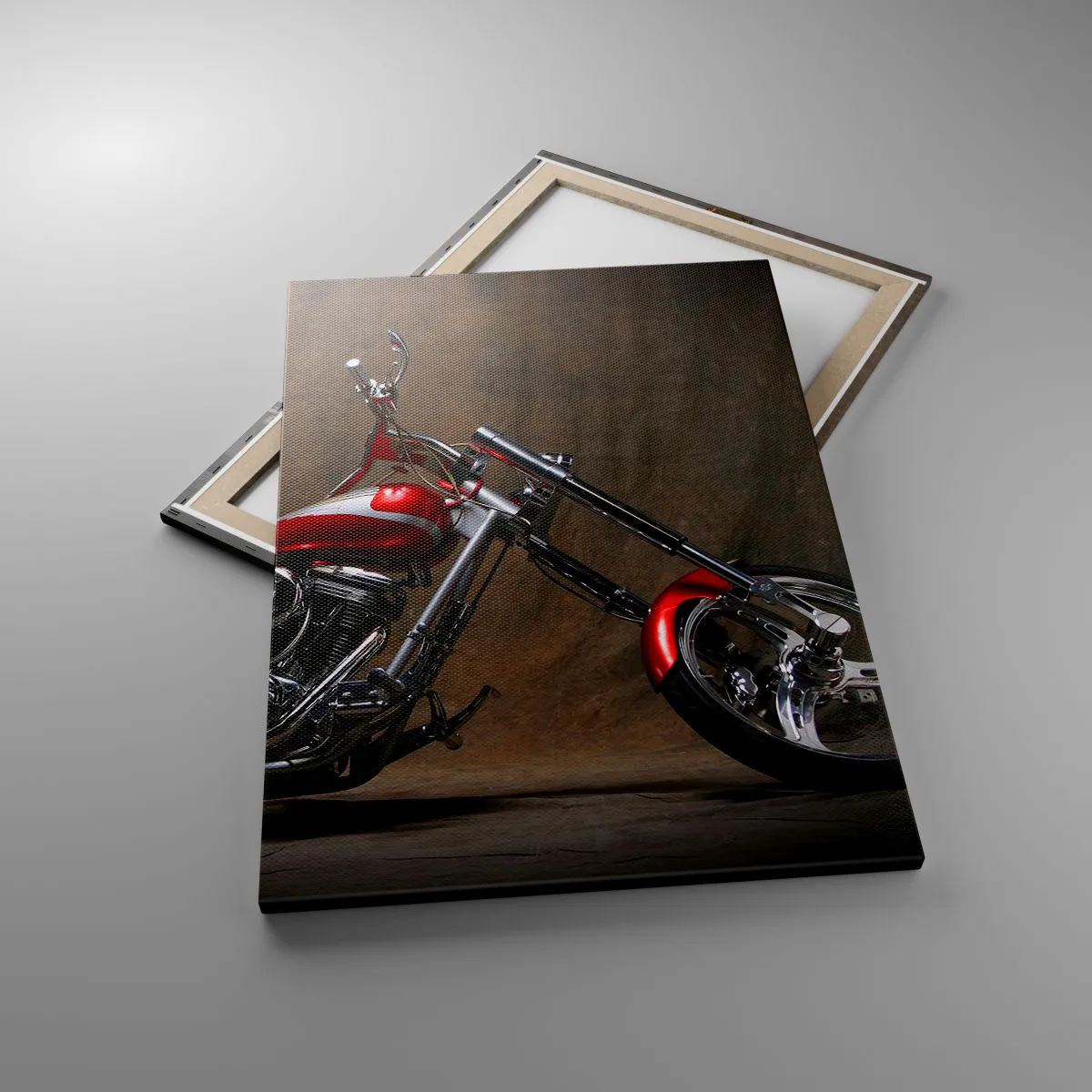 Obraz na plátne - Červeno-strieborná krása - 70x100 cm