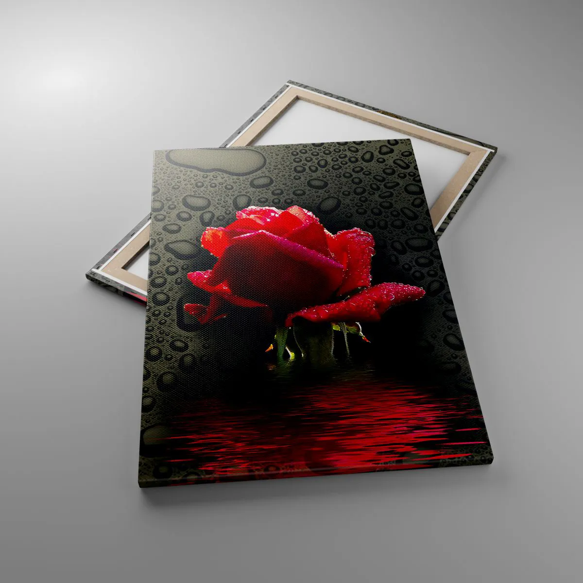 Canvastavla - Bild på duk - Röd och svart - 70x100 cm