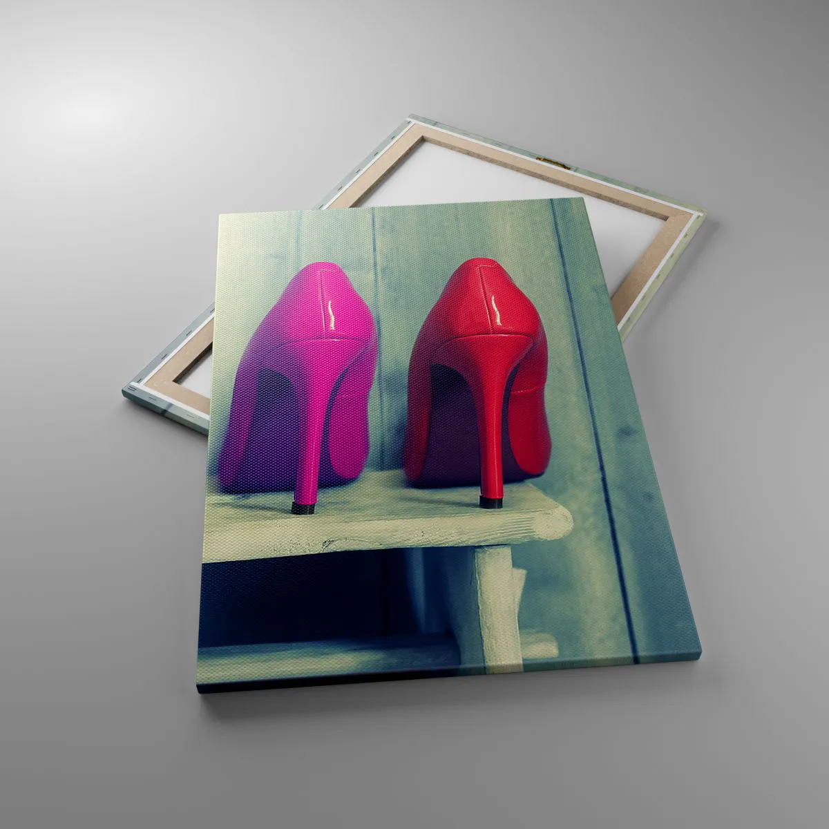 Lærredstryk - Billede på lærred - Gå på en regnbue - 70x100 cm