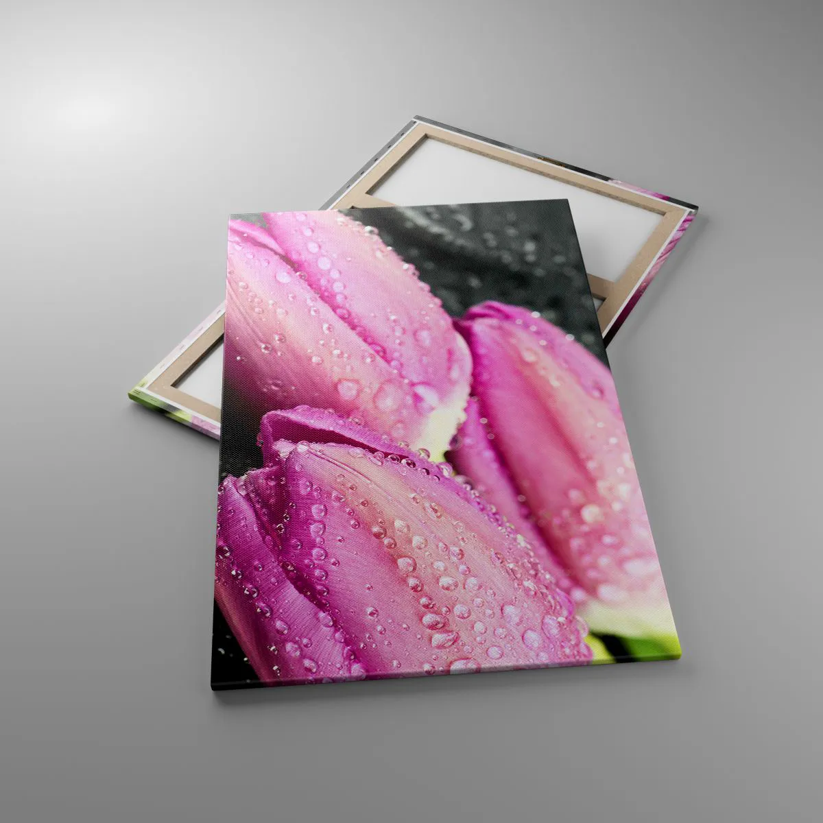 Canvastavla - Bild på duk - Tre i lila färg på en sten - 80x120 cm