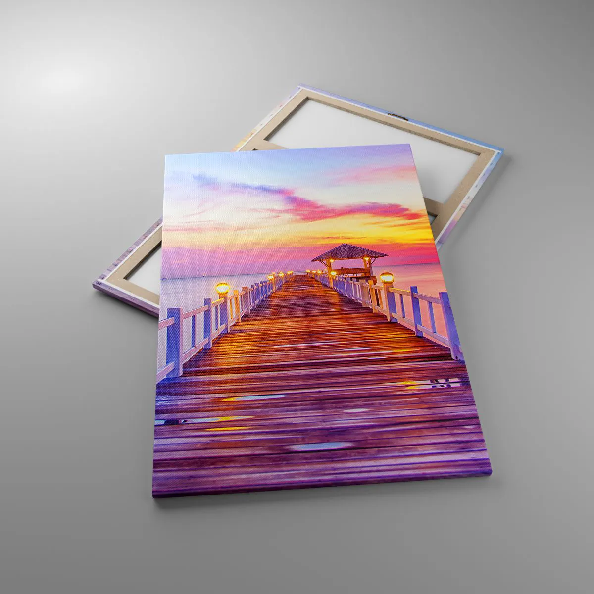 Canvas picture - Lilac and Gold Silence of an Evening - 80x120 cm