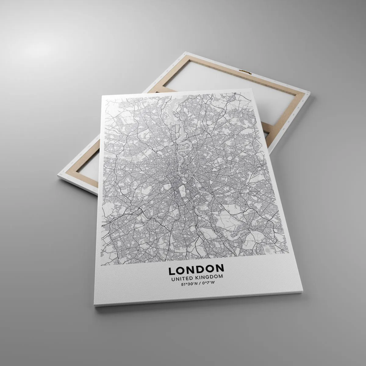 Lærredstryk - Billede på lærred - Kort over Londons labyrint - 80x120 cm