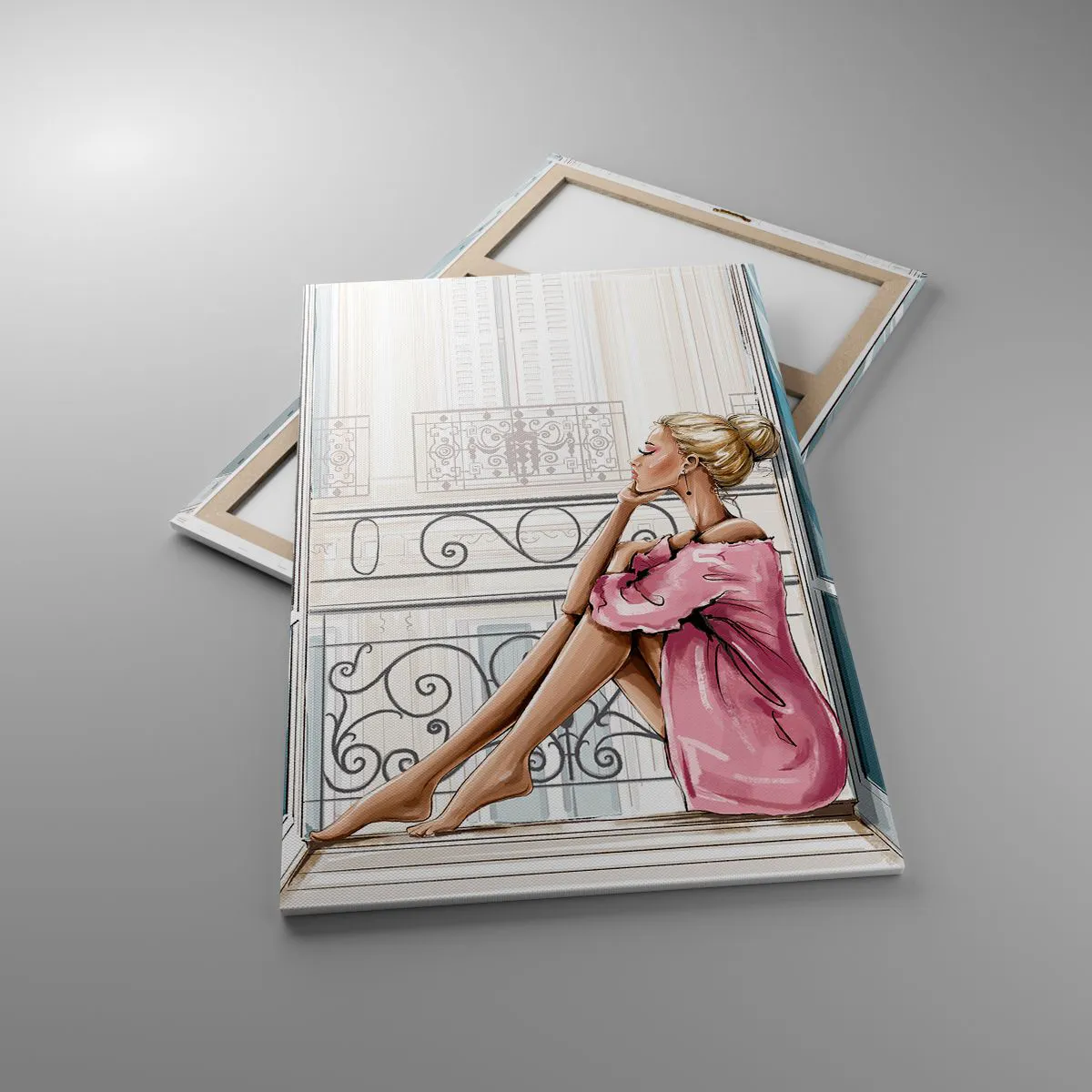 Lærredstryk - Billede på lærred - Parisisk morgen - 80x120 cm