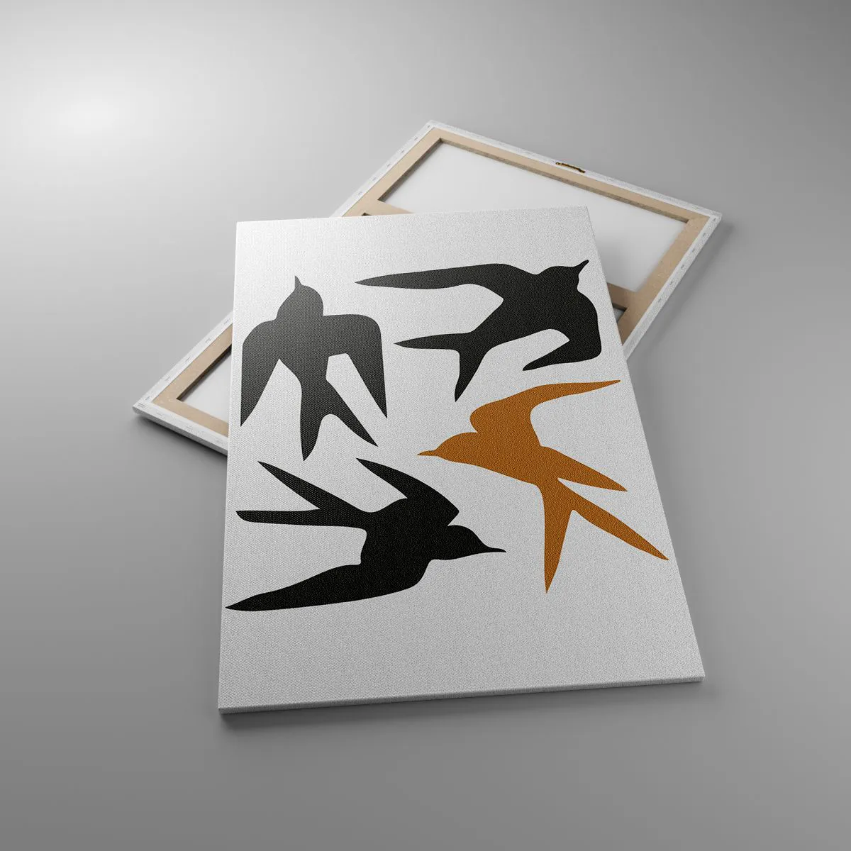 Canvastavla - Bild på duk - Svalornas lek - 80x120 cm