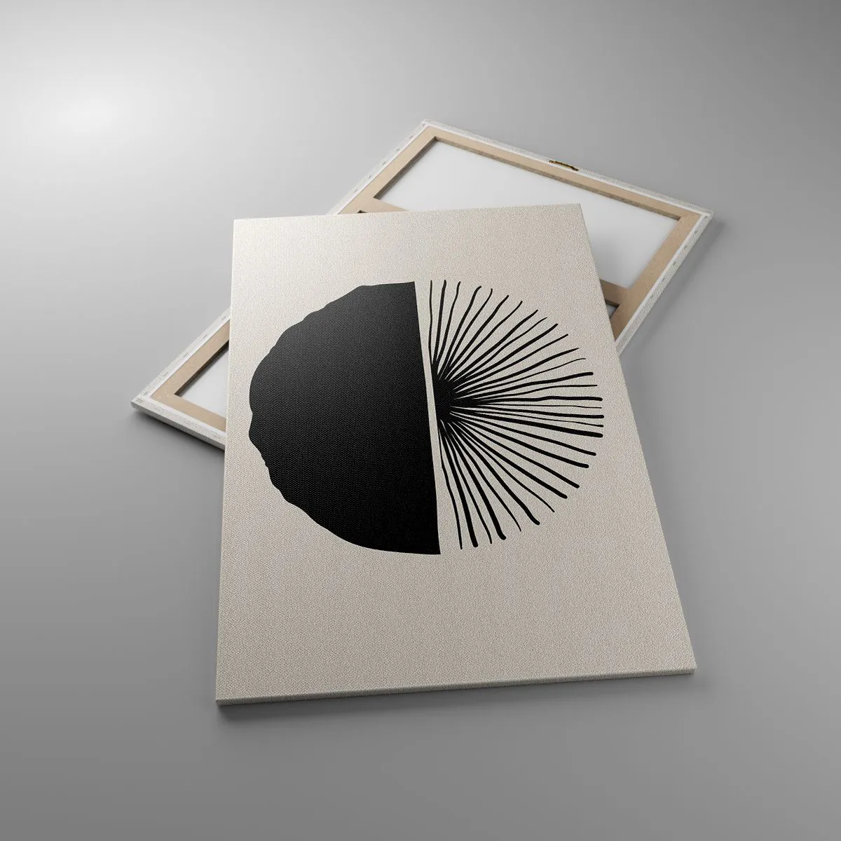 Cuadro sobre lienzo - Impresión de Imagen - Motivo negro minimalista sobre fondo claro. - 80x120cm - Un abanico de posibilidades - Decoración de pared moderna para salón y dormitorio ARTTOR