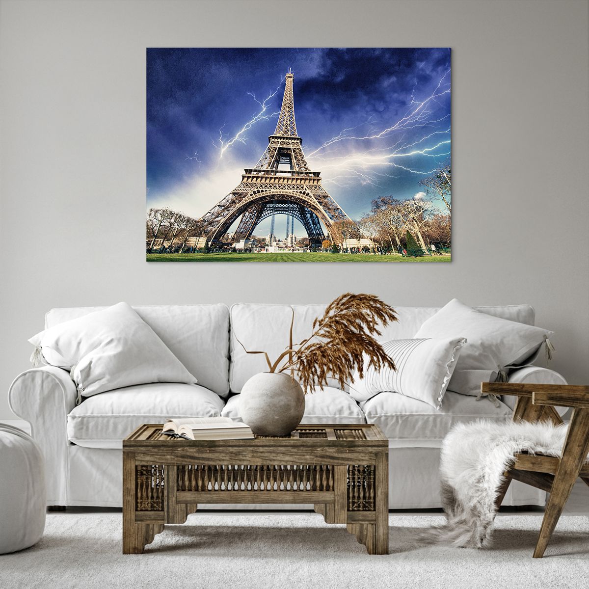 Impression sur toile Ville, Impression sur toile Paris, Impression sur toile Tour Eiffel, Impression sur toile Architecture, Impression sur toile Tempête
