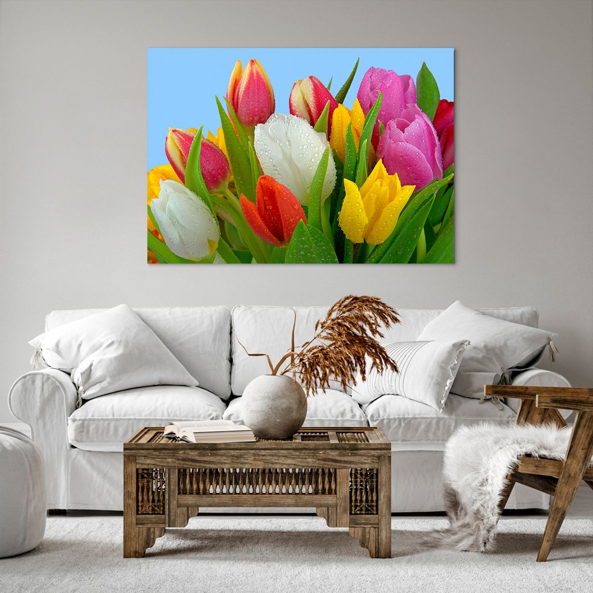 Impression sur toile Tulipes, Impression sur toile Fleurs, Impression sur toile Bouquet De Fleurs, Impression sur toile La Nature, Impression sur toile Fleurs Colorées