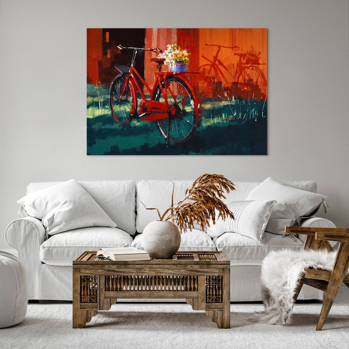 Bild auf Leinwand Oldtimer-Fahrrad, Bild auf Leinwand Blumen Im Topf, Bild auf Leinwand Reise, Bild auf Leinwand Kunst, Bild auf Leinwand Malerei