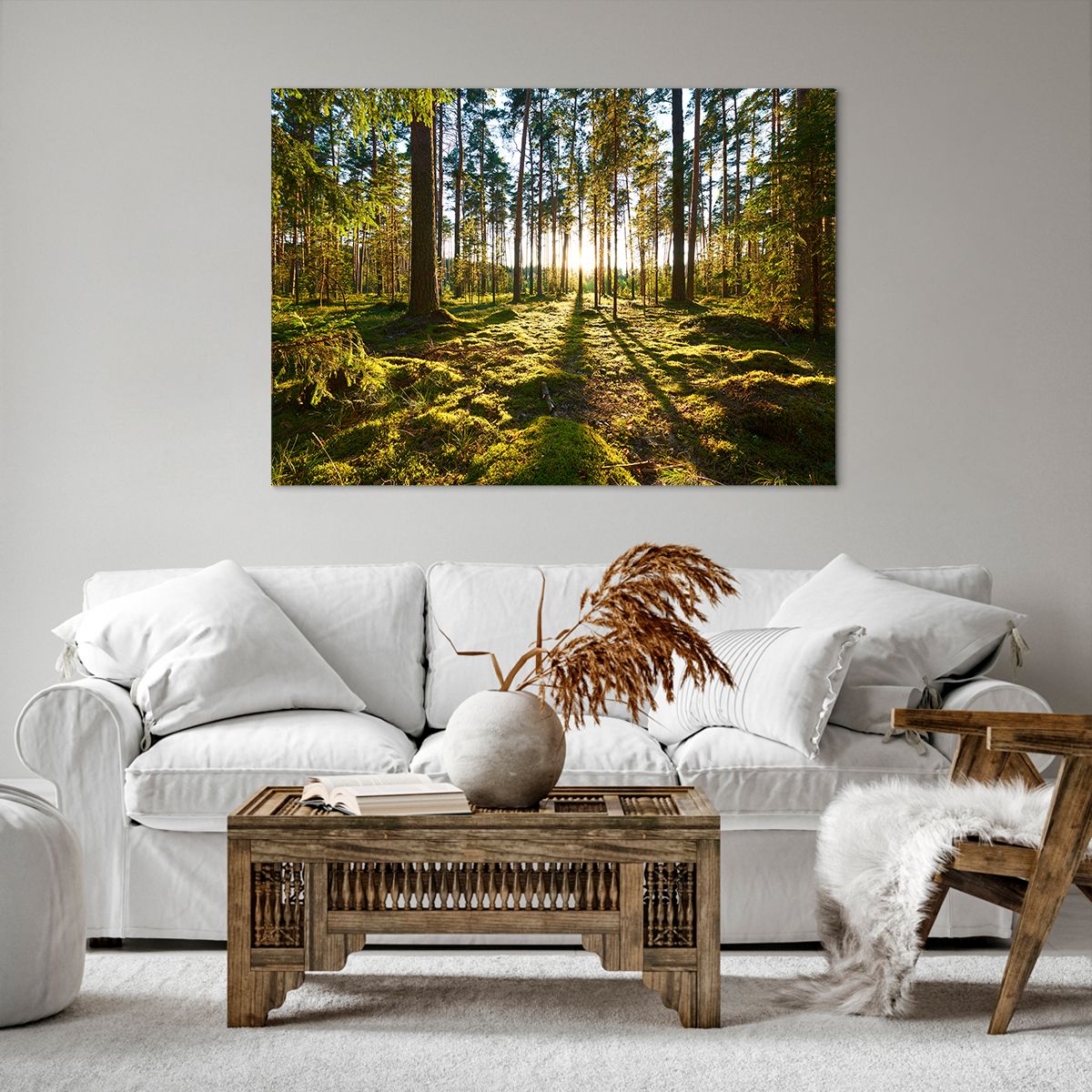 Bild auf Leinwand Landschaft, Bild auf Leinwand Wald, Bild auf Leinwand Natur, Bild auf Leinwand Sonnenstrahlen, Bild auf Leinwand Bäume
