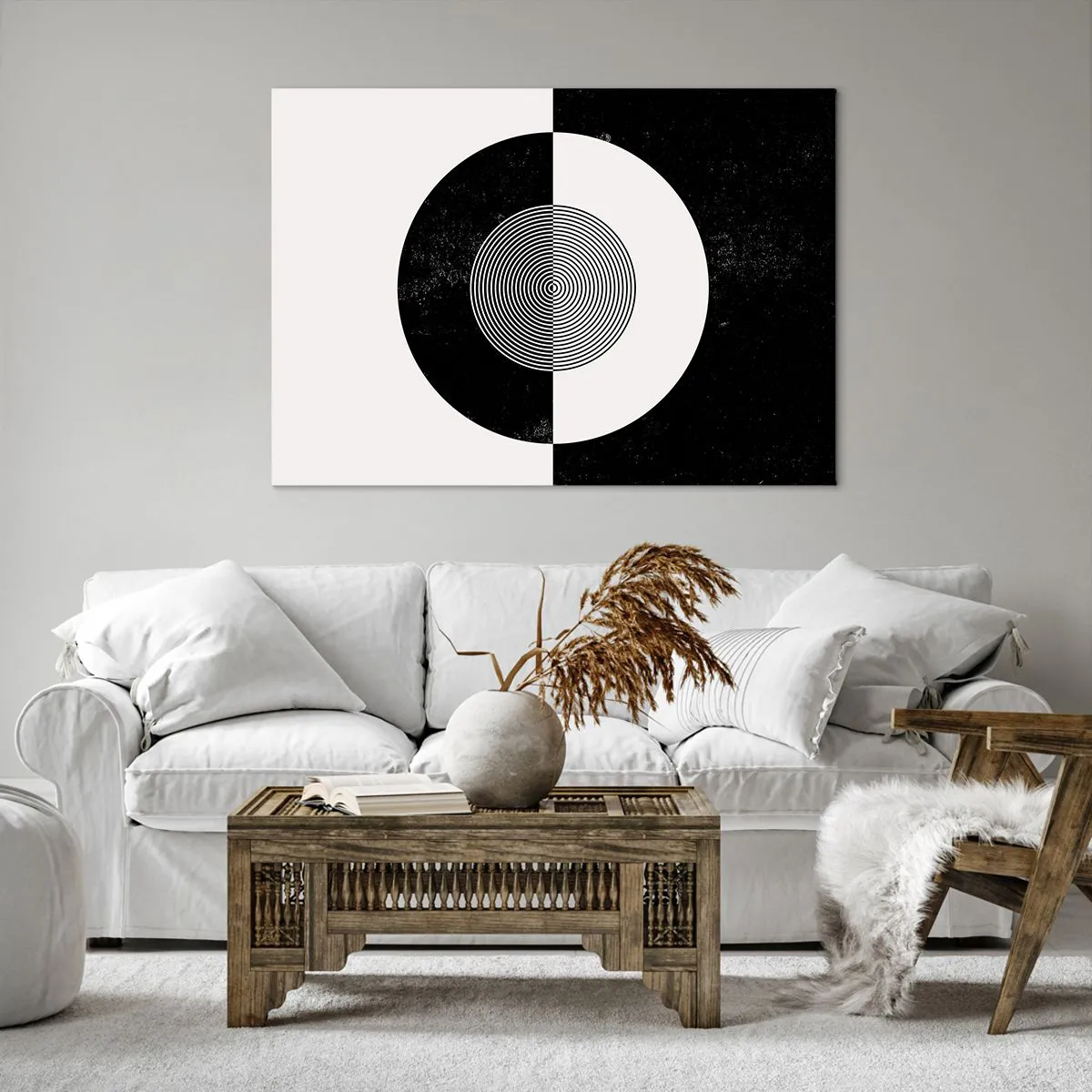 Schilderen op canvas - Harmonie in zwart-wit - 100x70 cm