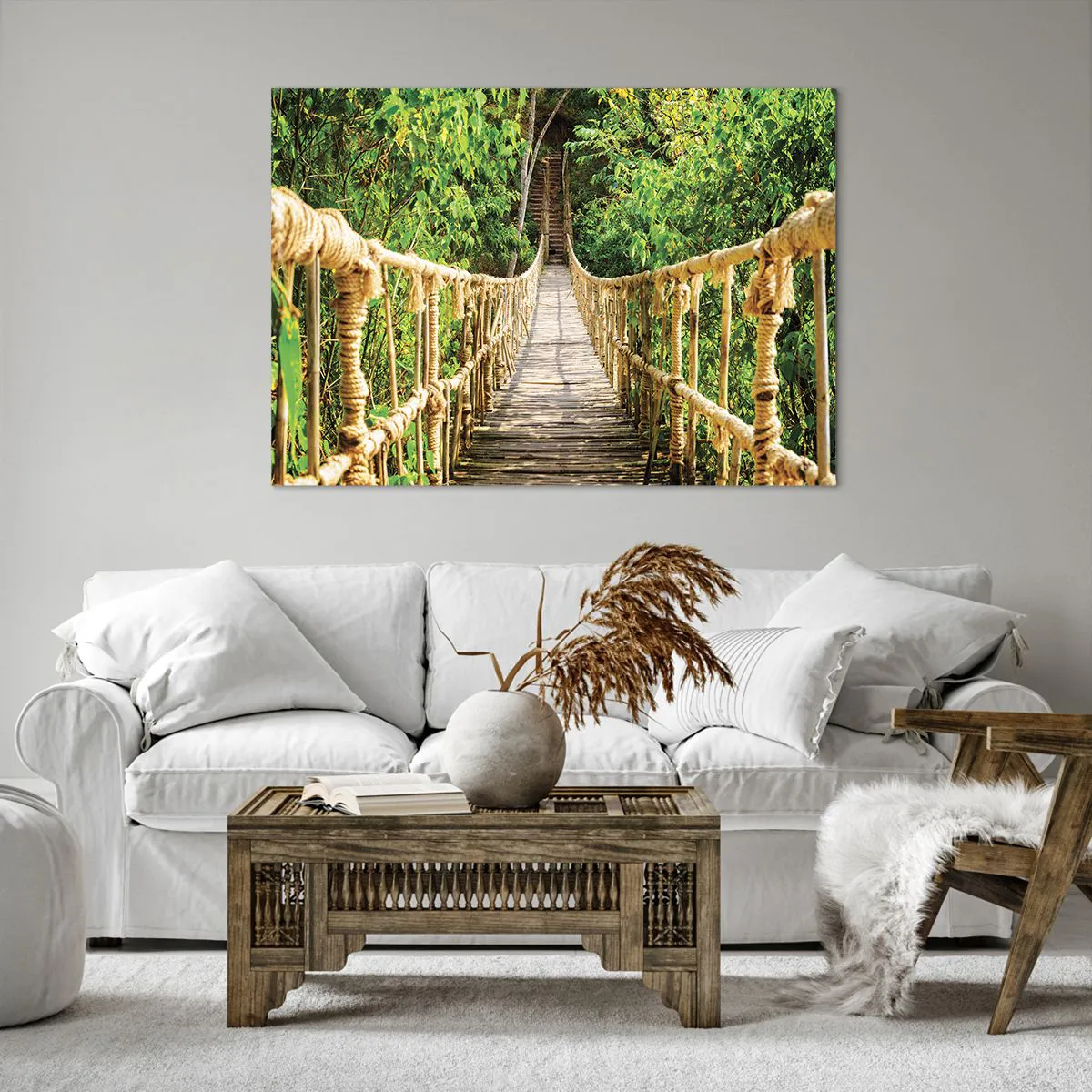 Tablou pe pânză - Suspendat în verde - 100x70 cm