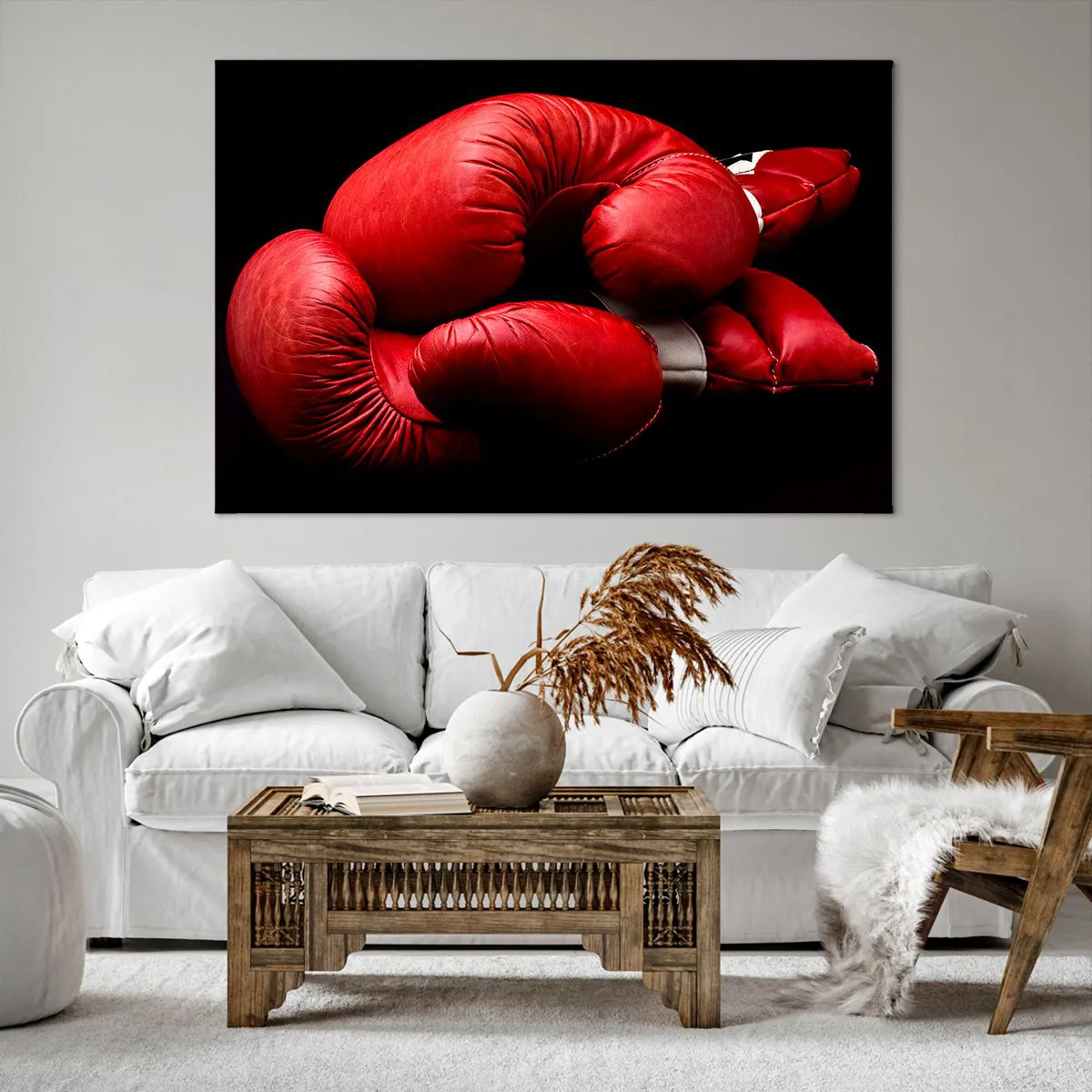 Lærredstryk - Billede på lærred - Kampens spænding bag os - 120x80 cm