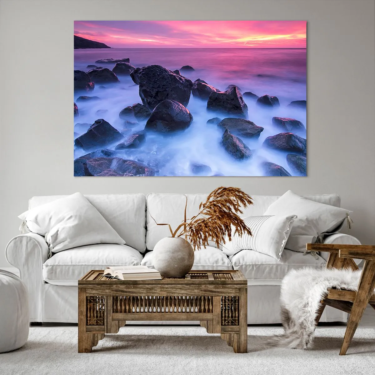 Lærredstryk - Billede på lærred - Fødsel i glimmer og tåge - 120x80 cm