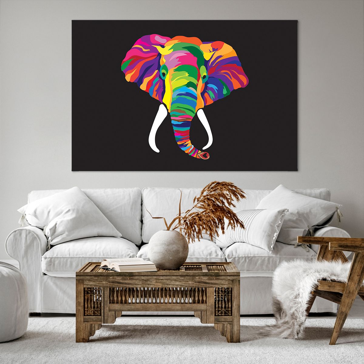 Quadro su tela 120x80 cm - L'elefante che faceva il bagno nell