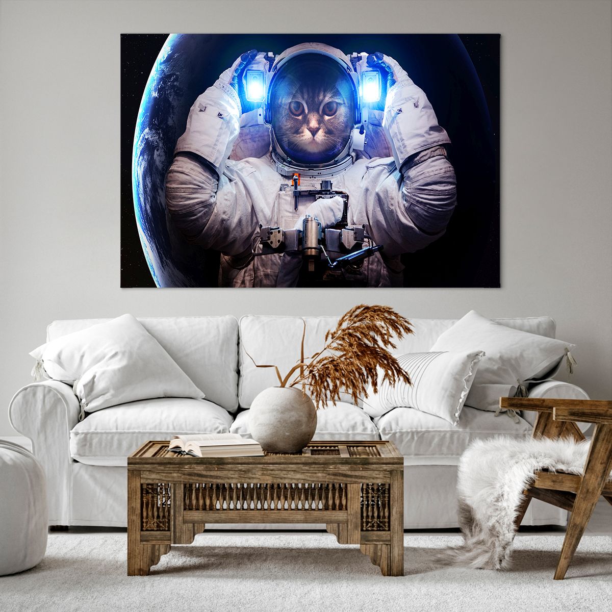 Bild auf Leinwand Abstraktion, Bild auf Leinwand Astronaut, Bild auf Leinwand Kosmos, Bild auf Leinwand Kunst, Bild auf Leinwand Katze