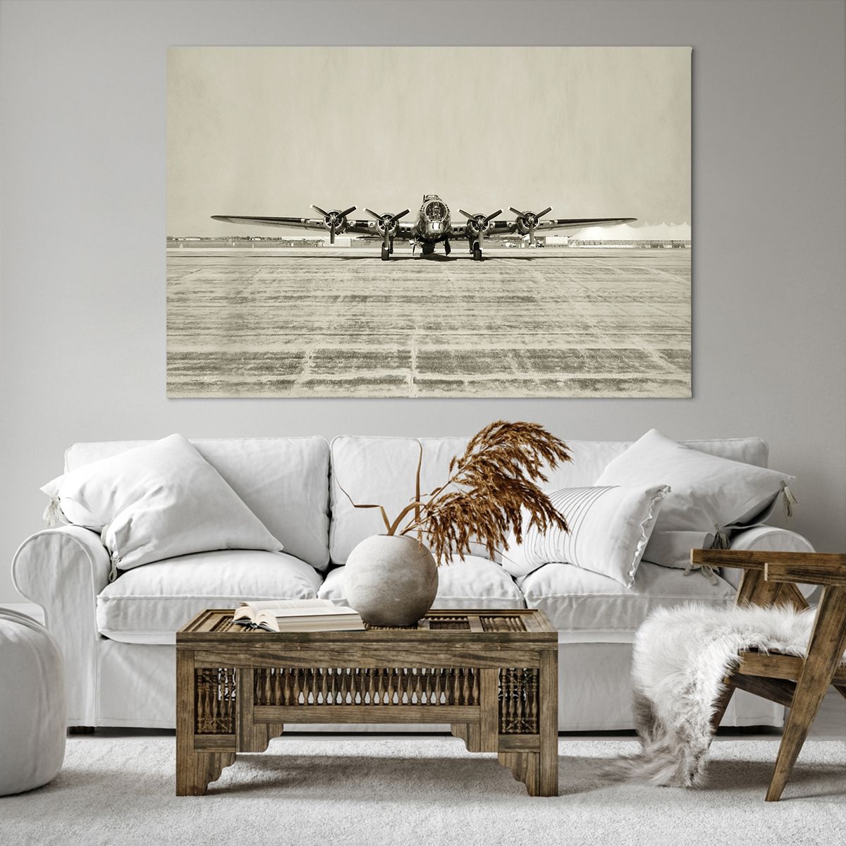 Obrazy na płótnie Samolot Wojskowy, Obrazy na płótnie Lotnisko, Obrazy na płótnie Bombowiec, Obrazy na płótnie Vintage, Obrazy na płótnie Sepia