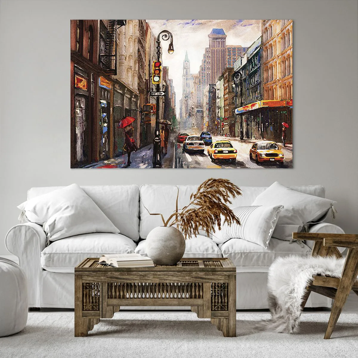 Canvas picture - New York - Colourful in Rain - 120x80 cm