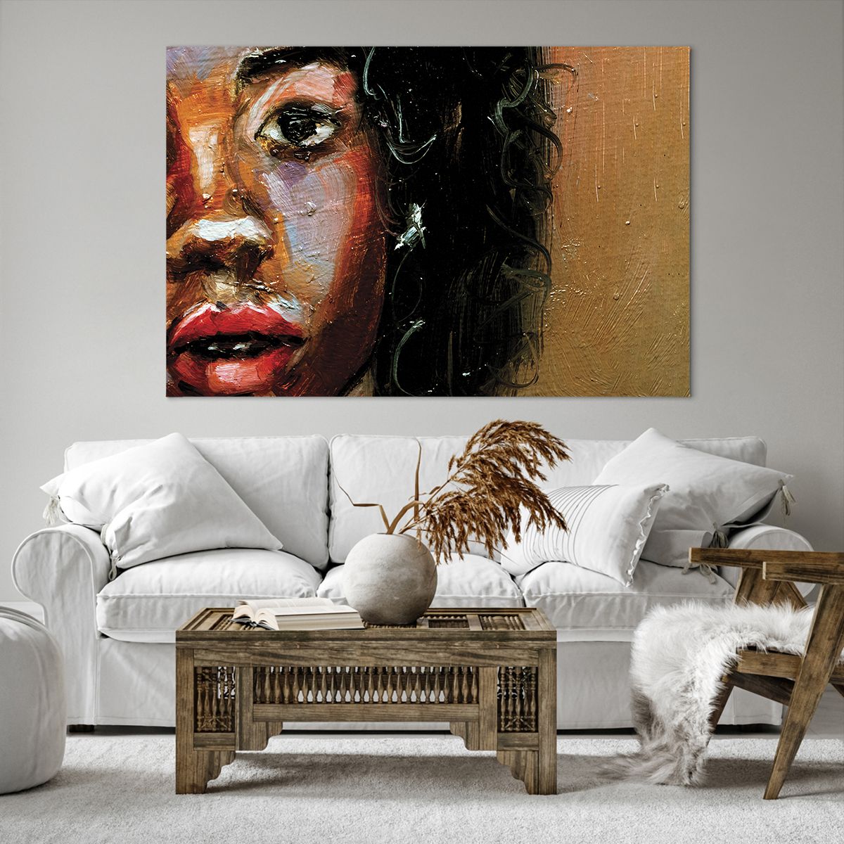 Quadro su tela Ritratto Di Una Donna, Quadro su tela Donna, Quadro su tela Afroamericano, Quadro su tela Arte, Quadro su tela La Pittura