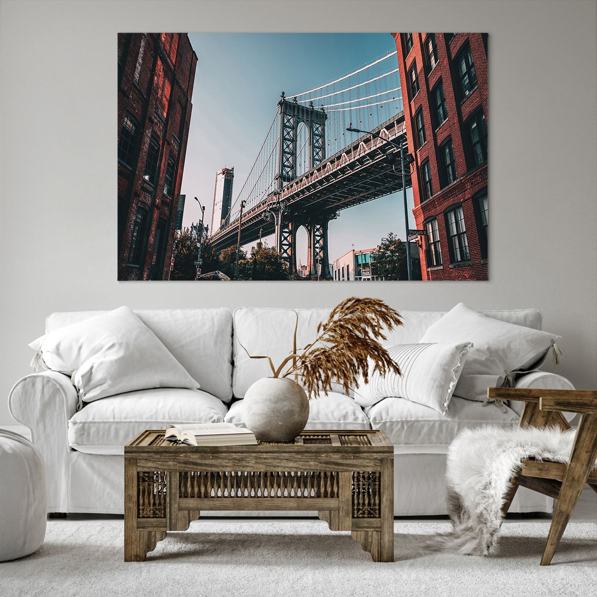 Bild auf Leinwand New York, Bild auf Leinwand Brooklyn Brücke, Bild auf Leinwand Die Architektur, Bild auf Leinwand Stadt, Bild auf Leinwand Reisen