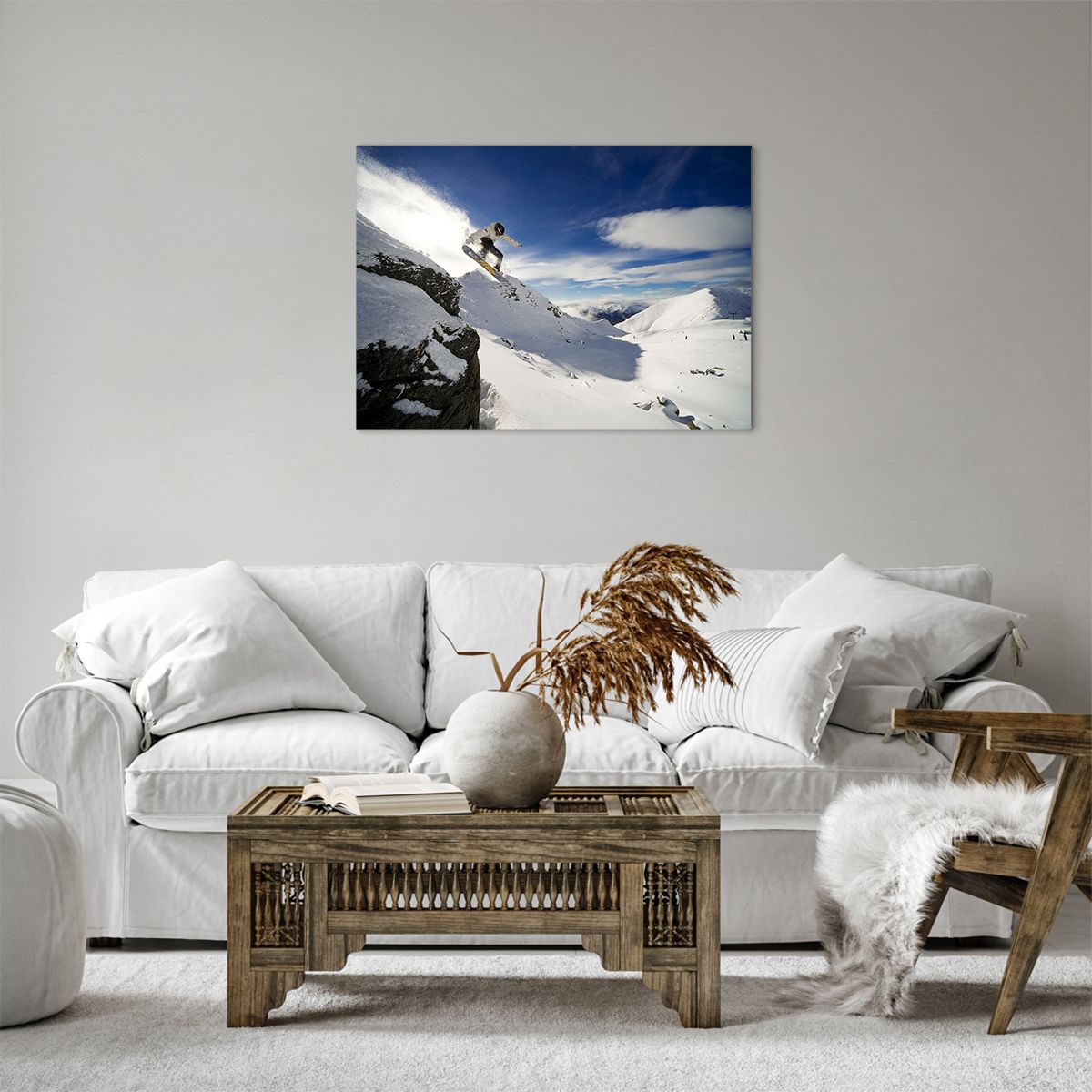 Bild auf Leinwand Snowboard, Bild auf Leinwand Landschaft, Bild auf Leinwand Berge, Bild auf Leinwand Schnee, Bild auf Leinwand Sport