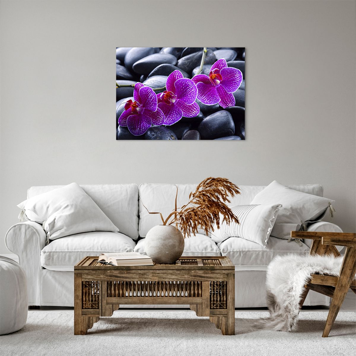 Bild auf Leinwand Blumen, Bild auf Leinwand Steine, Bild auf Leinwand Orchidee, Bild auf Leinwand Orchidee, Bild auf Leinwand Spa