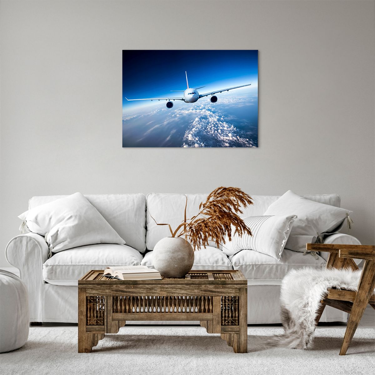 Bild auf Leinwand Ebene, Bild auf Leinwand Flugzeug, Bild auf Leinwand Reise, Bild auf Leinwand Himmel, Bild auf Leinwand Wolken