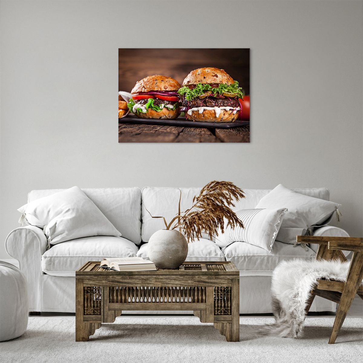Bild auf Leinwand Gastronomie, Bild auf Leinwand Hamburger, Bild auf Leinwand Kulinarisch, Bild auf Leinwand Fastfood, Bild auf Leinwand Küche