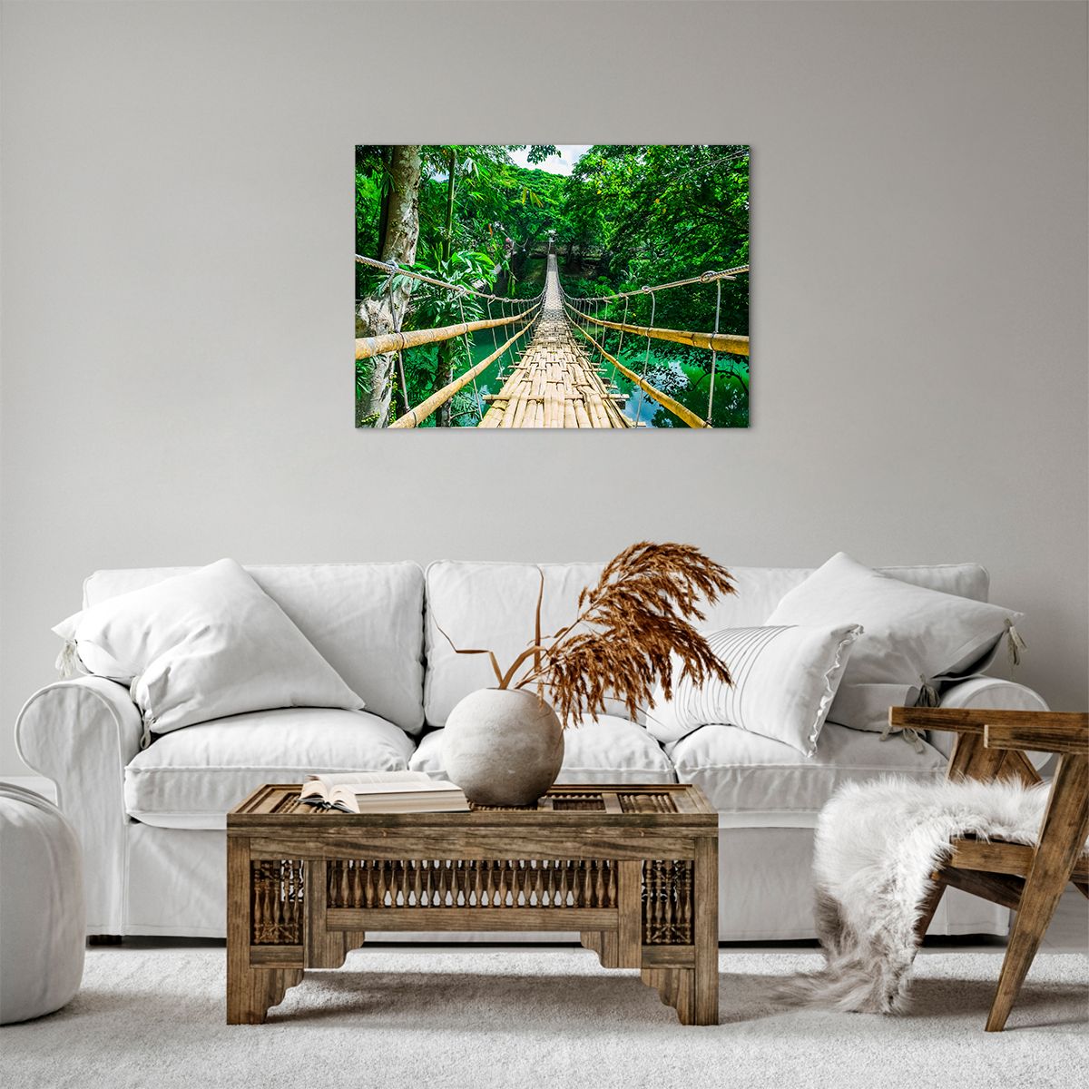 Cuadro sobre lienzo Paisaje, Cuadro sobre lienzo Selva, Cuadro sobre lienzo Filipinas, Cuadro sobre lienzo Puente De Bambú, Cuadro sobre lienzo Viajes