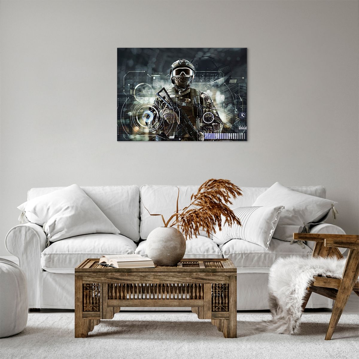 Impression sur toile Abstraction, Impression sur toile Soldat, Impression sur toile Commando, Impression sur toile Militaire, Impression sur toile Fusil