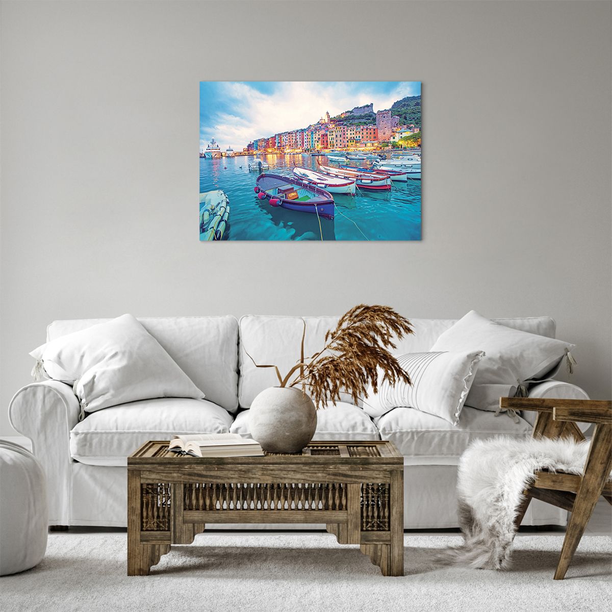 Quadro su tela Città Portuale, Quadro su tela Architettura, Quadro su tela Paesaggio, Quadro su tela Liguria, Quadro su tela Italia