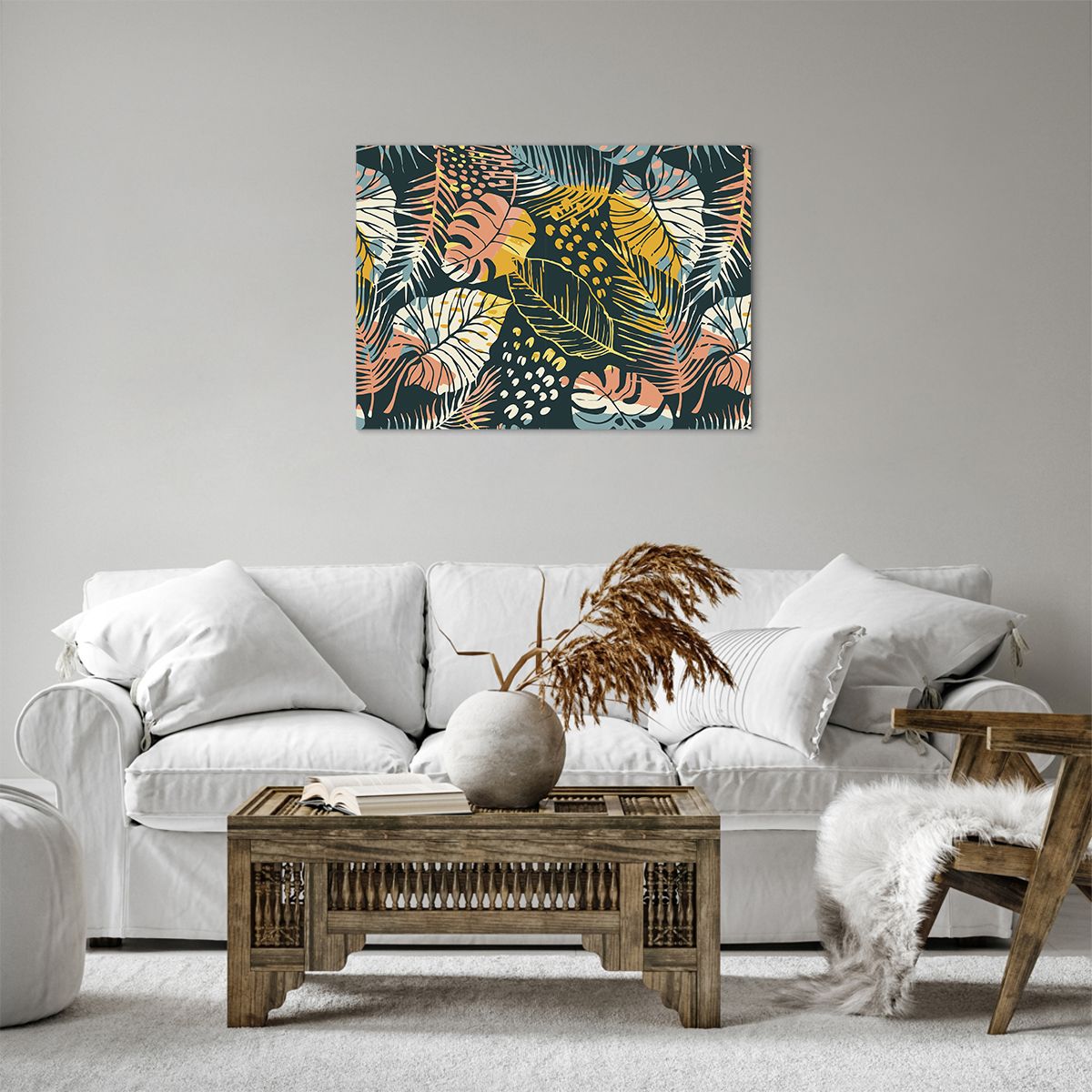 Quadro su tela 70x50 cm - Fantasia di foglie - Arttor - Negozio con  decorazioni da parete