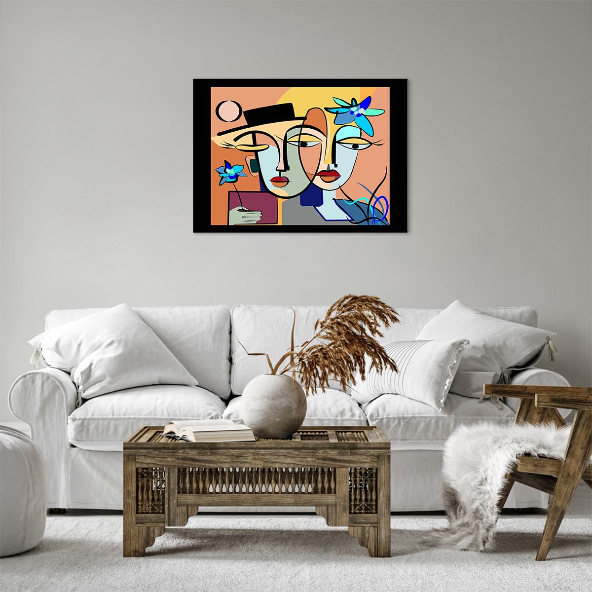 Quadro su tela, Stampe su Tela 70x50 cm - Appuntamento in stile Picasso -  Arttor - Negozio con decorazioni da parete