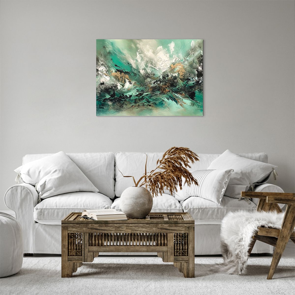 Tableau Déco Impression Sur Toile 120x80cm, Abstraction Moderne Noir Et Blanc - ARTTOR