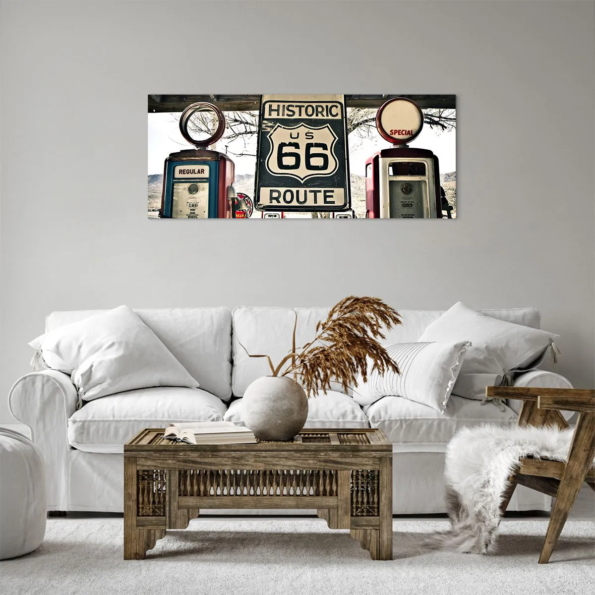 Impression sur toile - Image sur toile - Voyage rétro américain - 100x40 cm