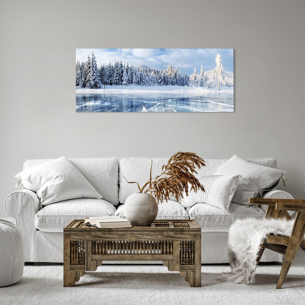 Obrazy na płótnie Krajobraz, Obrazy na płótnie Zima, Obrazy na płótnie Jezioro, Obrazy na płótnie Natura, Obrazy na płótnie Śnieg