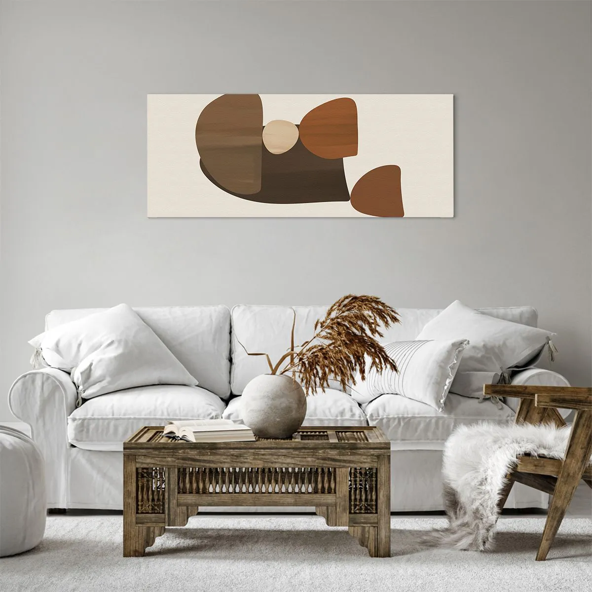 Impression sur toile - Image sur toile - Composition de marrons - 100x40 cm