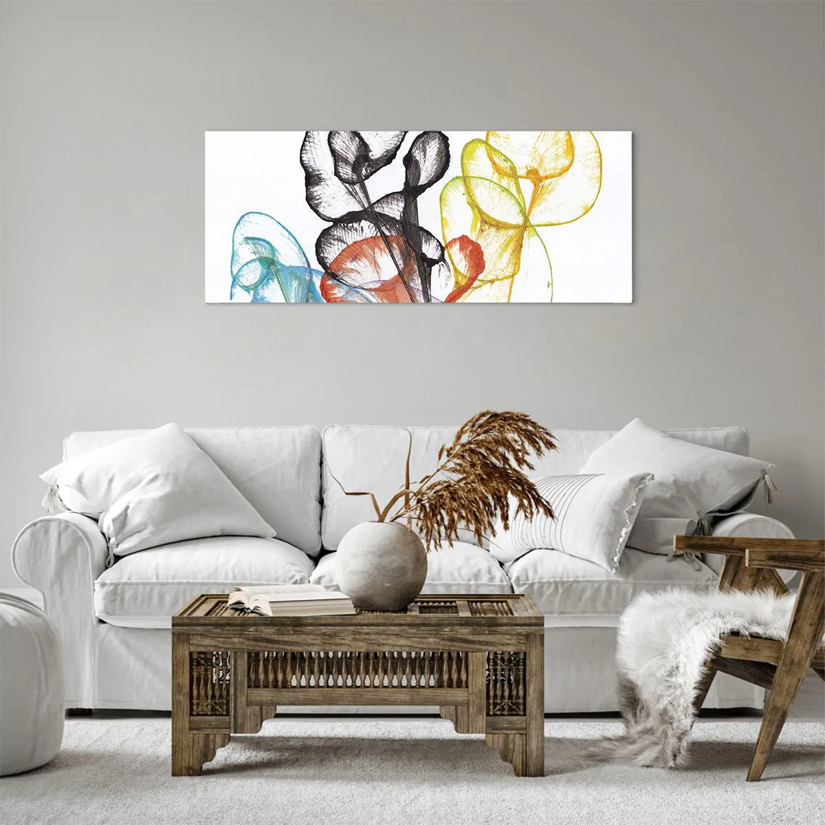 Impression sur toile - Image sur toile - Fleurs avec une âme - 100x40 cm