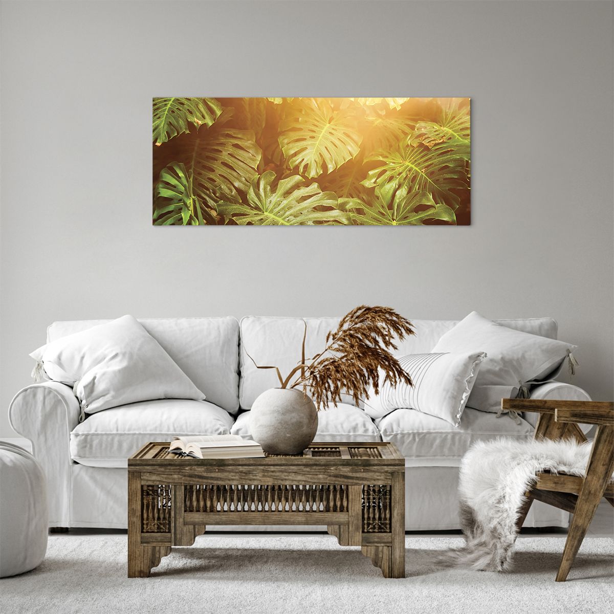 Obrazy na płótnie Monstera Liść, Obrazy na płótnie Roślina Tropikalna, Obrazy na płótnie Dżungla, Obrazy na płótnie Natura, Obrazy na płótnie Promienie Słońca